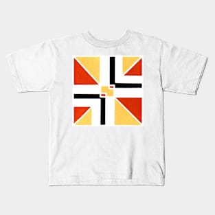 Inverted Orange Yellow Geometric Abstract Acrylic Painting Kids T-Shirt